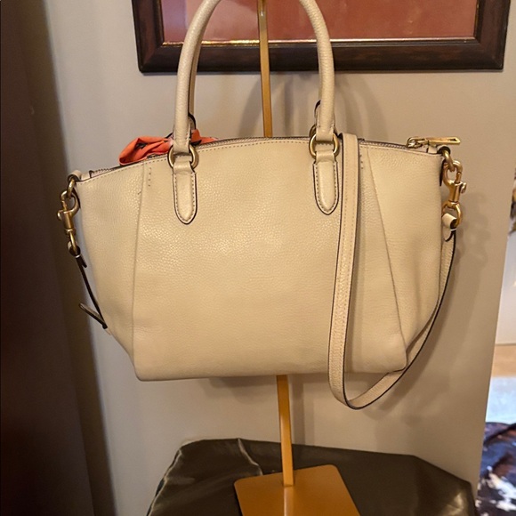 Coach Cream Elise Satchel in polished pebbled Leather E222-79316 - Picture 7 of 16